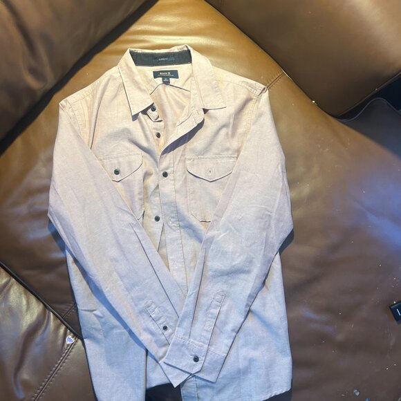 Roark Redish Grey Chambray Dress Shirt M - Picture 1 of 3